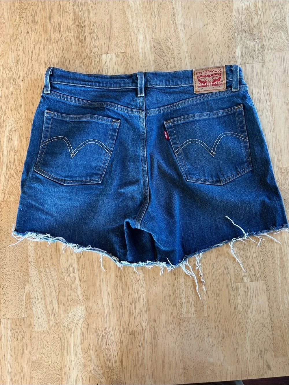 Levi's 501 Navy Blue High-Rise Cutoff Denim Shorts